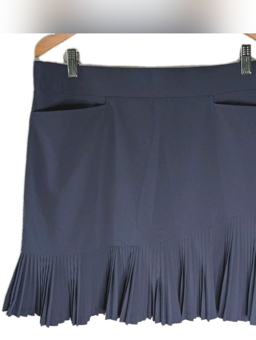 Chicos Skirt Skort Women Size Medium (Chicos 1) Navy Golf Tennis Active Ruffle
